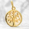 Palais du Rosaire Pendentif arbre de vie plaqué or de 15mm^ Médaille Et Croix Plaqué Or