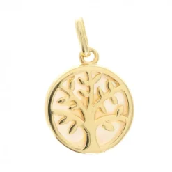 Palais du Rosaire Pendentif arbre de vie plaqué or de 15mm^ Médaille Et Croix Plaqué Or