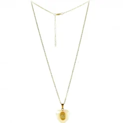 Palais du Rosaire Pendentif coeur nacre , médaille de Saint Michel sur Chaîne dorée^ Collier Fantaisie