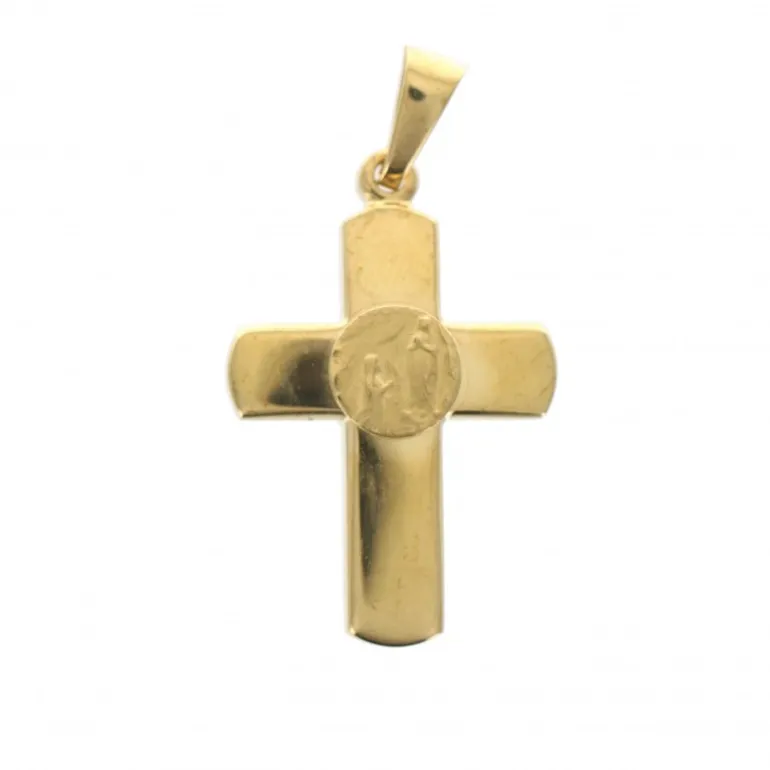 Palais du Rosaire Pendentif croix Apparition en plaqué or 20 mm^ Croix En Pendentif | Médaille Et Croix Plaqué Or