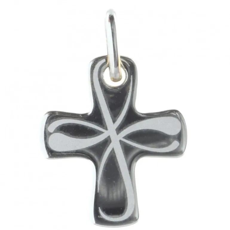 Palais du Rosaire Pendentif croix Argent arrondi^ Croix En Pendentif | Médaille Et Croix Argent