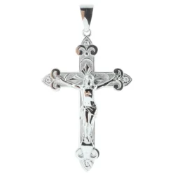 Palais du Rosaire Pendentif croix Argent avec le Christ^ Croix En Pendentif | Médaille Et Croix Argent