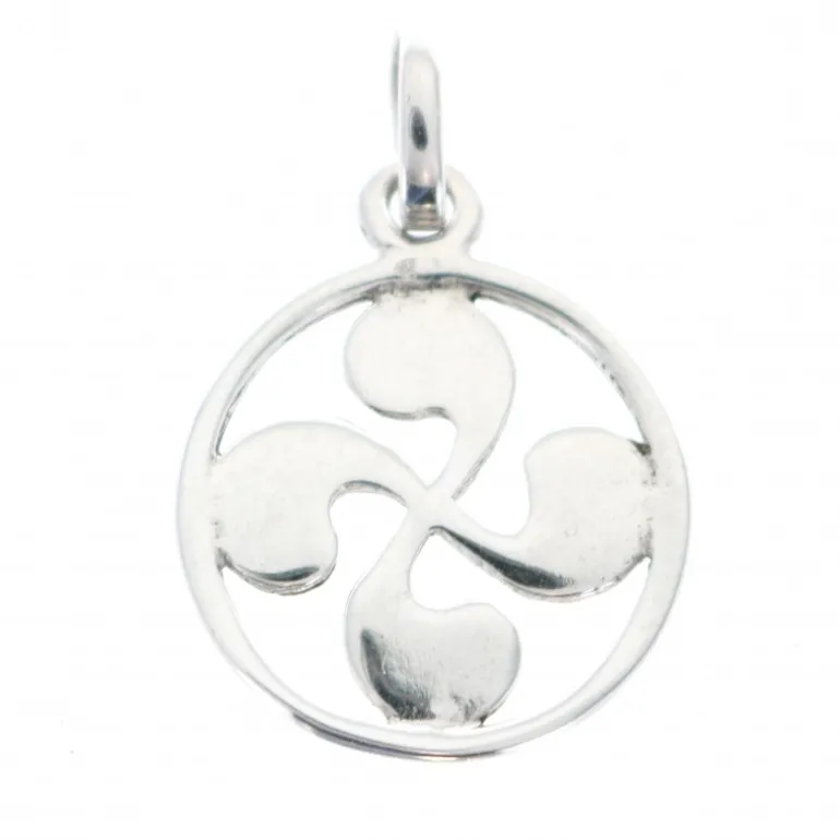 Palais du Rosaire Pendentif Croix basque en argent 20mm^ Médaille De Saint | Médaille Et Croix Argent