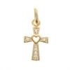 Palais du Rosaire Pendentif croix plaqué or avec strass et coeur ajouré 12 mm^ Croix En Pendentif | Médaille Et Croix Plaqué Or