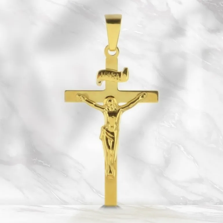 Palais du Rosaire Pendentif Crucifix en Or avec le Christ 3cm^ Croix En Pendentif | Médaille Et Croix Or