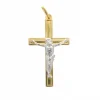 Palais du Rosaire Pendentif crucifix en plaqué or bicolor 30 mm^ Croix En Pendentif | Médaille Et Croix Plaqué Or