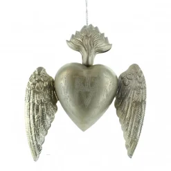 Palais du Rosaire Pendentif Ex-Voto Sacré Coeur de 21 cm^ Cadre Religieux