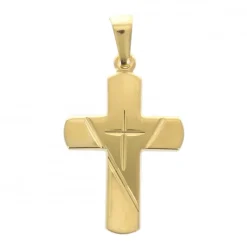 Palais du Rosaire Pendentif plaqué or double croix 20 mm^ Croix En Pendentif | Médaille Et Croix Plaqué Or