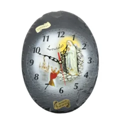 Palais du Rosaire Pendule musicale ovale en ardoise de 30 cm^ Horloge