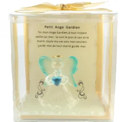 Palais du Rosaire Petit ange en verre sur support avec prière^ Décoration De Noël