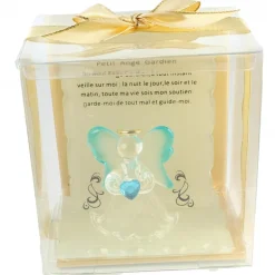 Palais du Rosaire Petit ange en verre sur support avec prière^ Décoration De Noël