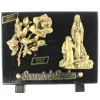 Palais du Rosaire Plaque funéraire de l'Apparition avec une rose en bronze et granit 20x15cm^ Plaque Funéraire