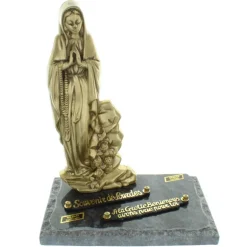 Palais du Rosaire Plaque Funéraire en Granit de Notre Dame de Lourdes en bronze 25x33cm^ Plaque Funéraire
