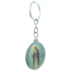 Palais du Rosaire Porte clé rond de la Vierge Miraculeuse en résine de couleur^ Porte-Clés