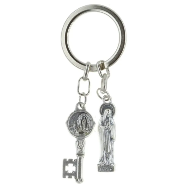 Palais du Rosaire Porte-clés deux pendentifs, Vierge Marie et Apparition de Lourdes^ Porte-Clés