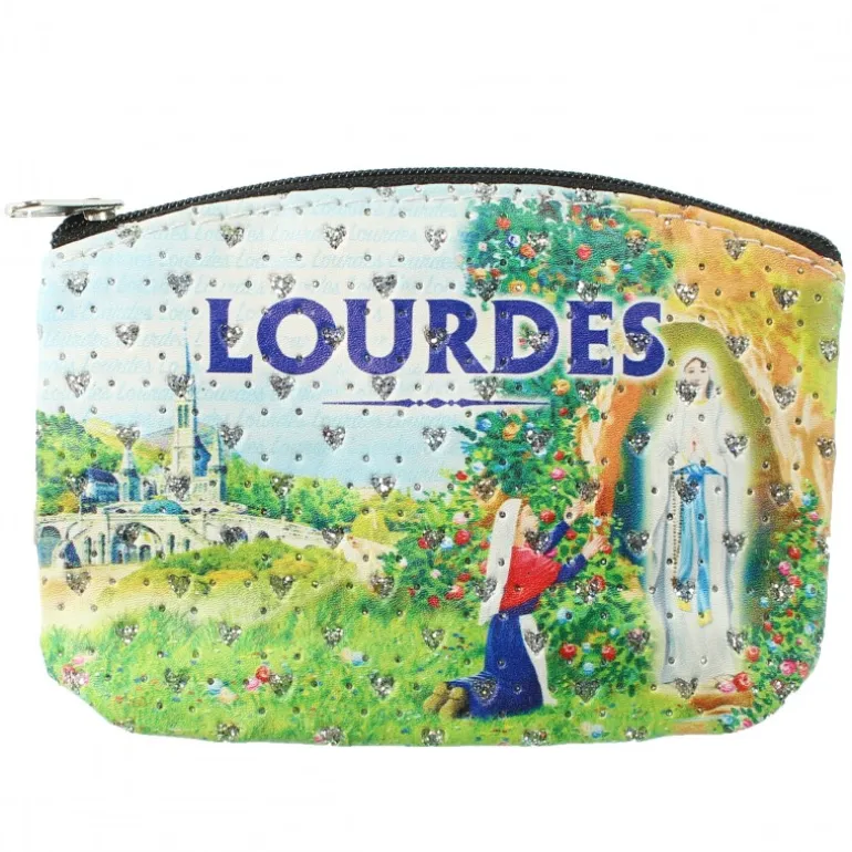 Palais du Rosaire Porte-monnaie de l'Apparition de Lourdes avec strass^ Porte-Monnaie