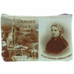 Palais du Rosaire Porte-monnaie en toile décoré d'images de Lourdes^ Porte-Monnaie