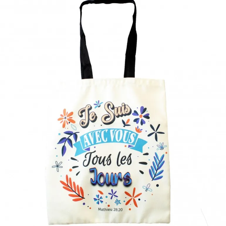 Palais du Rosaire Sac "Je suis avec vous tous les jours" 35x40cm^ Sac