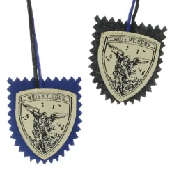 Palais du Rosaire Scapulaire en tissu de Saint Michel au Bouclier avec guide de prière^ Collier Scapulaire