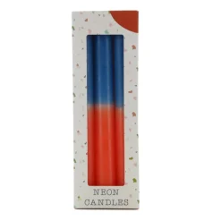 Palais du Rosaire Set de 3 bougies à bâton couleur bleu et orange 20x2cm^ Bougie De Dévotion