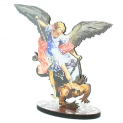 Palais du Rosaire Silhouette de Saint Michel en résine 14cm^ Cadre Religieux | Statue Ange