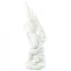 Palais du Rosaire Statue Ange blanc 27 cm assis en résine^ Statue Ange