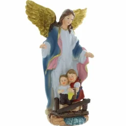 Palais du Rosaire Statue Ange gardien en résine colorée 13cm^ Statue Ange