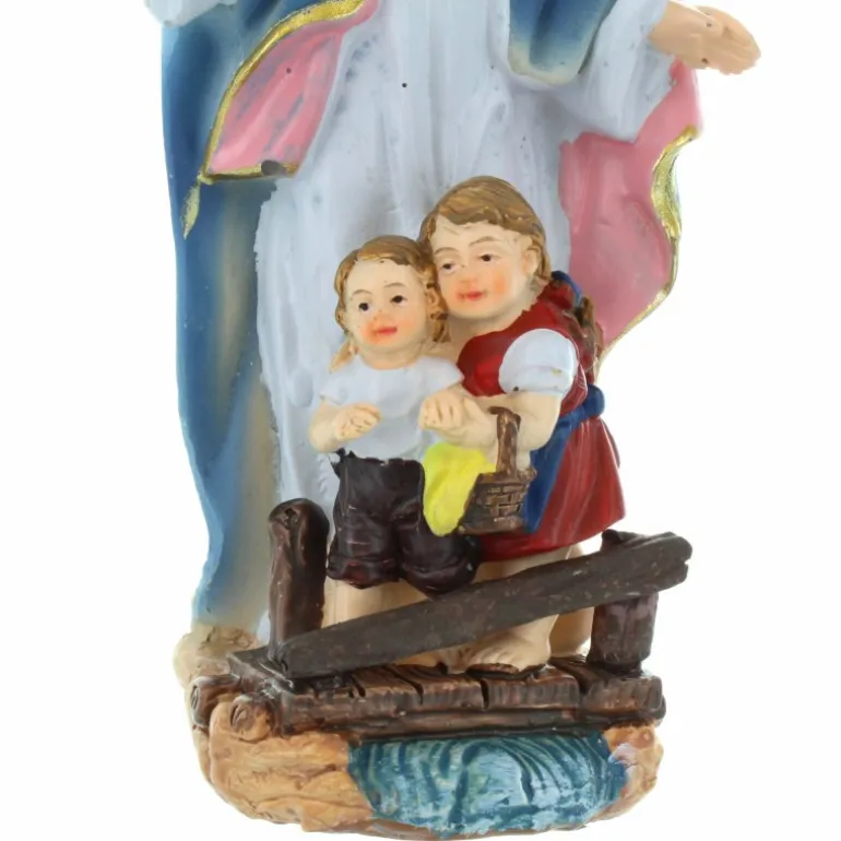 Palais du Rosaire Statue Ange gardien en résine colorée 13cm^ Statue Ange