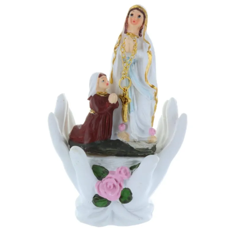 Palais du Rosaire Statue Apparition de Lourdes dans mains en résine 11 cm^ Statue De Notre Dame De Lourdes