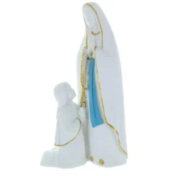 Palais du Rosaire Statue Apparition de Lourdes en résine blanche avec ceinture bleue 16 cm^ Statue De Notre Dame De Lourdes