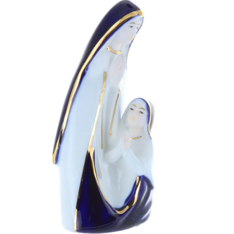 Palais du Rosaire Statue Apparition de Lourdes en porcelaine colorée 12 cm^ Statue De Notre Dame De Lourdes
