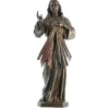 Palais du Rosaire Statue Christ Miséricordieux de 22cm en bronze coulé a froid^ Statue Funéraire | Jésus Miséricordieux