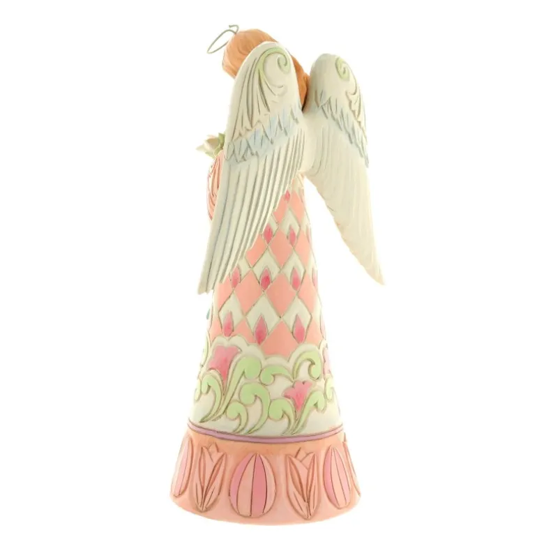 Palais du Rosaire Statue d'Ange avec un Bouquet et une Colombe en résine 24cm^ Statue Ange