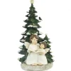 Palais du Rosaire Statue d'Anges et d’un sapin de Noel lumineux en résine de 36cm^ Décoration De Noël