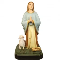 Palais du Rosaire Statue de Bernadette à genoux 50cm avec un mouton^ Statue De Sainte Bernadette