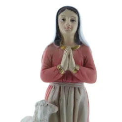 Palais du Rosaire Statue de Bernadette et un mouton en résine colorée 12cm^ Statue De Sainte Bernadette