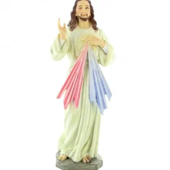 Palais du Rosaire Statue de Jésus Miséricordieux en résine ivolite 21cm^ Jésus Miséricordieux