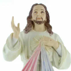 Palais du Rosaire Statue de Jésus Miséricordieux en résine ivolite 21cm^ Jésus Miséricordieux