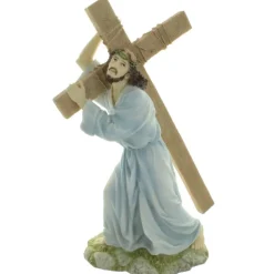 Palais du Rosaire Statue de Jésus portant sa croix en résine 30cm^ Jésus Miséricordieux