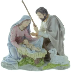 Palais du Rosaire Statue de la Nativité en résine colorée 20cm^ Crèche | Statue De La Sainte Famille