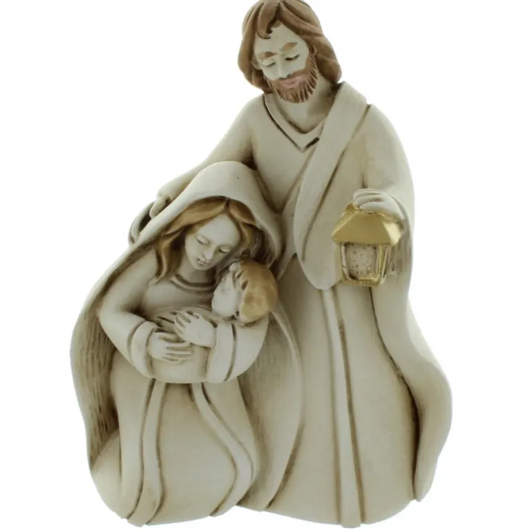 Palais du Rosaire Statue de la Sainte Famille en résine patinée 9,5cm^ Statue De La Sainte Famille