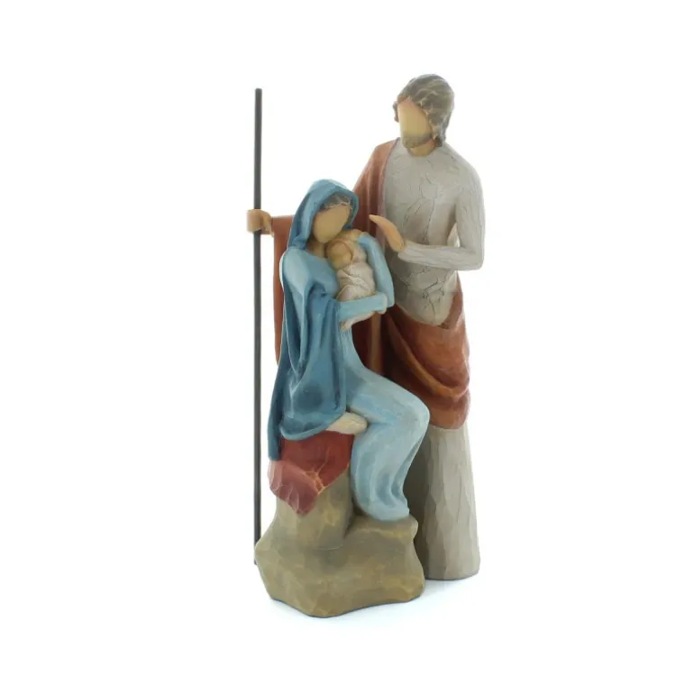 Palais du Rosaire Statue de la Sainte Famille en résine 19 cm^ Décoration De Noël | Statue De La Sainte Famille