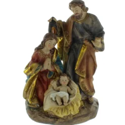 Palais du Rosaire Statue de la Sainte Famille en résine colorée 20cm^ Statue De La Sainte Famille