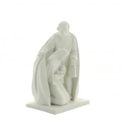 Palais du Rosaire Statue de la Sainte Famille en albâtre blanche 17cm^ Statue De La Sainte Famille