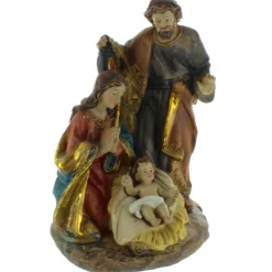 Palais du Rosaire Statue de la Sainte Famille en résine colorée 20cm^ Statue De La Sainte Famille