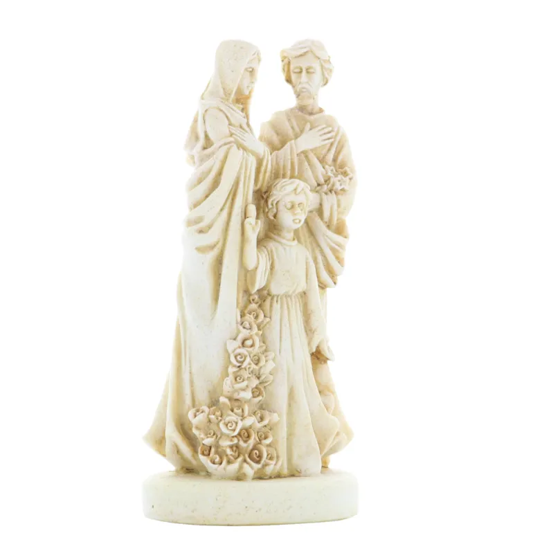 Palais du Rosaire Statue de la Sainte Famille en pierre et résine de 17cm^ Statue De La Sainte Famille