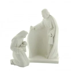 Palais du Rosaire Statue de la Sainte Famille en albâtre blanche 17cm^ Statue De La Sainte Famille