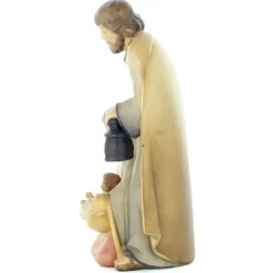 Palais du Rosaire Statue de la Sainte Famille en bois colorée de 15cm^ Statue En Bois