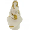 Palais du Rosaire Statue de la Vierge à l'enfant blanche et doré pailleté de 13cm^ Autres Statues De La Vierge