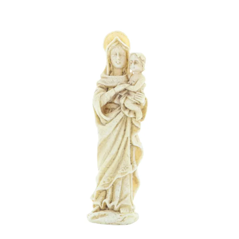 Palais du Rosaire Statue de la Vierge à l'enfant de 10cm en pierre et résine^ Autres Statues De La Vierge